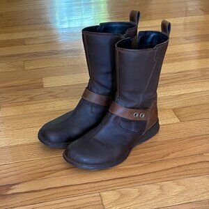 Merrell Women's Travvy Mid Full Grain Leather Waterproof Boot Brown Size 7.5